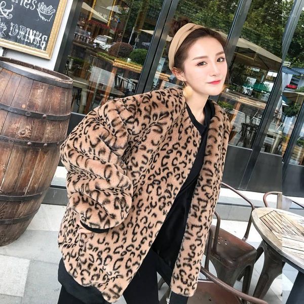 women faux coat leopard print winter autumn jacket1, Black
women faux coat leopard print winter autumn jacket1, Black