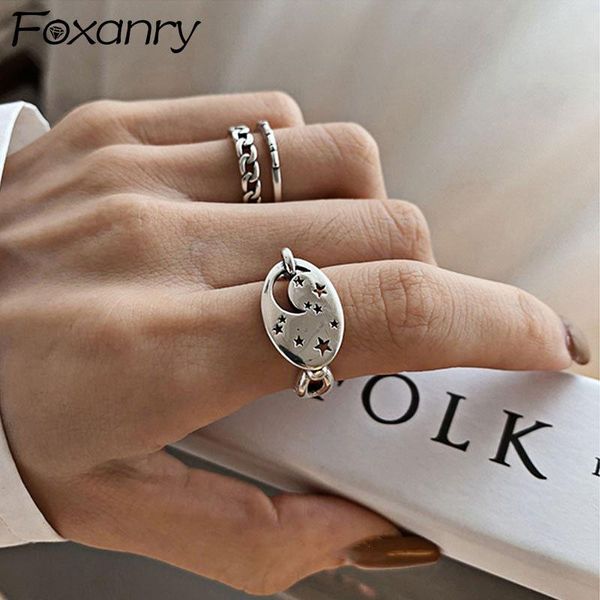cluster rings foxanry 925 sterling silver moon stars fine jewelry fashion simple double-layered chain geometric party accessories gifts, Golden;silver
cluster rings foxanry 925 sterling silver moon stars fine jewelry fashion simple double-layered chain geometric party accessories gifts, Golden;silver