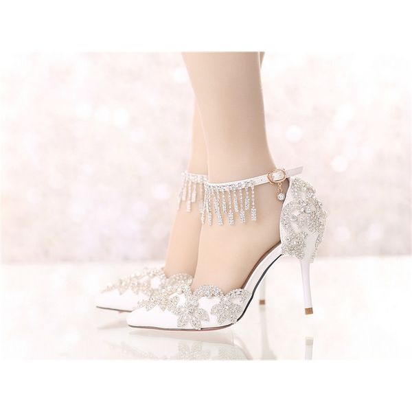 inches of three white high heels women's crystal bombs stiletto buckle girdle wedding pointed to the party ladies shoes 9jed, Black
inches of three white high heels women's crystal bombs stiletto buckle girdle wedding pointed to the party ladies shoes 9jed, Black