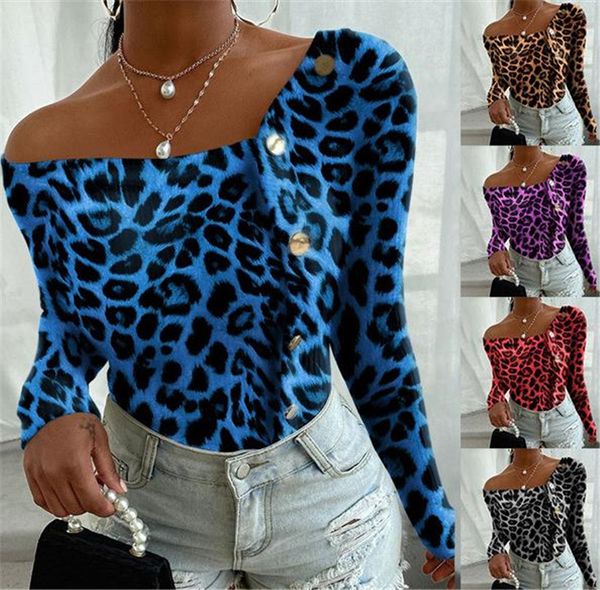 womens leopard tshirts slash neck irregular buttons panelled womens tees casual womens autumn winter clothing, White
womens leopard tshirts slash neck irregular buttons panelled womens tees casual womens autumn winter clothing, White