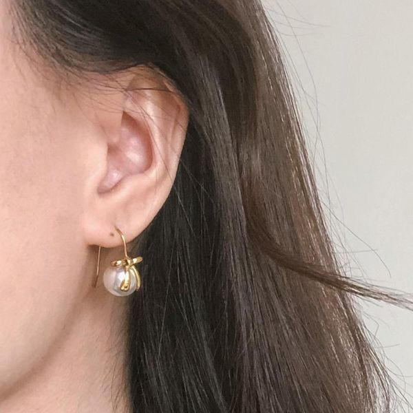 amaiyllis 18k gold bow ribbon ear hook earrings handmade boho imitation pearl earrings for female jewelry gift, Silver
amaiyllis 18k gold bow ribbon ear hook earrings handmade boho imitation pearl earrings for female jewelry gift, Silver