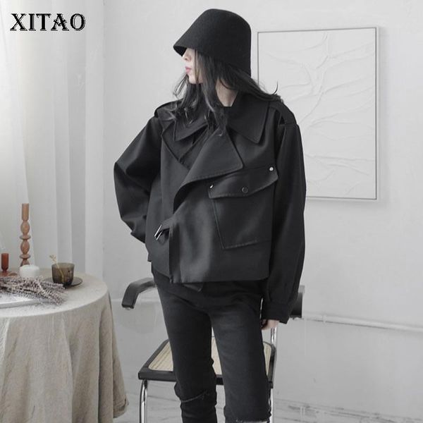 xitao vintage casual jacket women belt trendy fashion new style turn down collar long sleeve pocket button loose coat zxr1641, Black;brown
xitao vintage casual jacket women belt trendy fashion new style turn down collar long sleeve pocket button loose coat zxr1641, Black;brown
