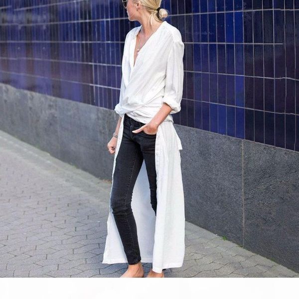long shirt dress female v neck split single breasted white dresses 2018 spring summer fashion oversize clothing, White;black
long shirt dress female v neck split single breasted white dresses 2018 spring summer fashion oversize clothing, White;black