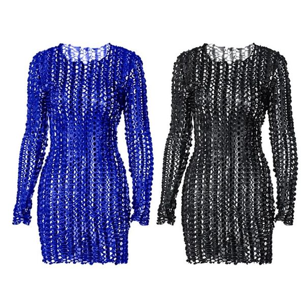 night club party dresses women long sleeve o-neck bodycon mini dress hollow out mesh solid clubwear, Black;gray
night club party dresses women long sleeve o-neck bodycon mini dress hollow out mesh solid clubwear, Black;gray