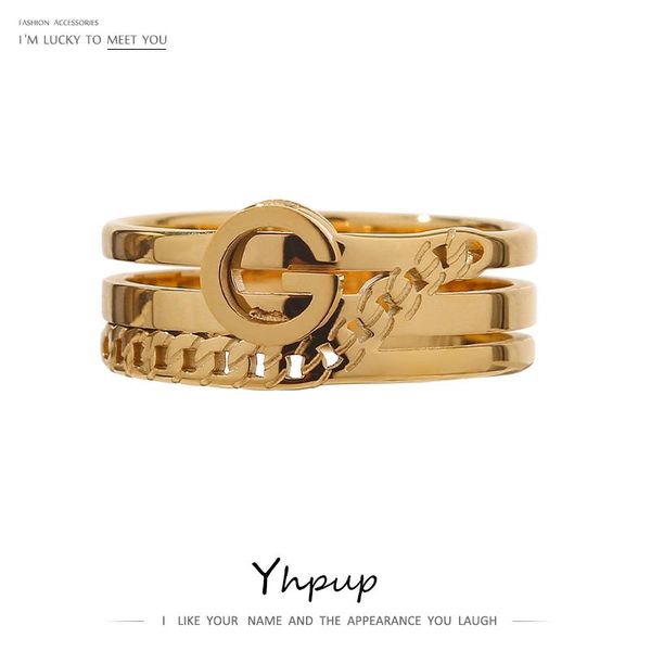 yhpup trendy letter g ring women 316l stainless steel metal jewelr trendy gold color 18 k statement finger ring anillos mujer, Golden;silver
yhpup trendy letter g ring women 316l stainless steel metal jewelr trendy gold color 18 k statement finger ring anillos mujer, Golden;silver