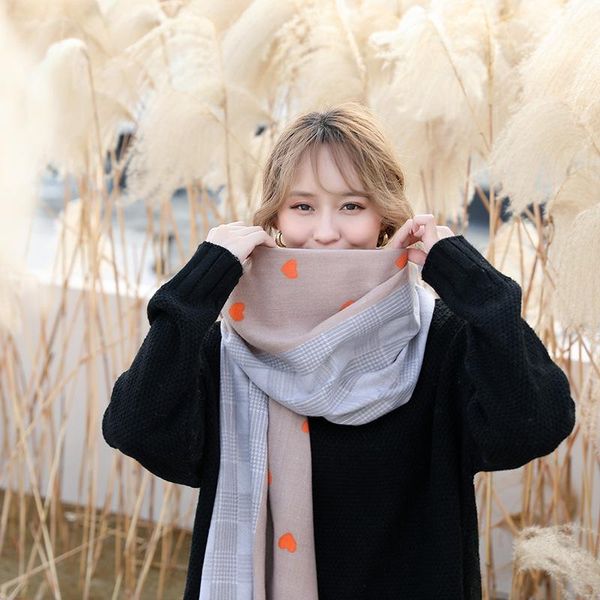scarves 2021 winter imitation cashmere scarf female ab version stitching peach heart tassel shawl fashion korean couple bib, Blue;gray
scarves 2021 winter imitation cashmere scarf female ab version stitching peach heart tassel shawl fashion korean couple bib, Blue;gray