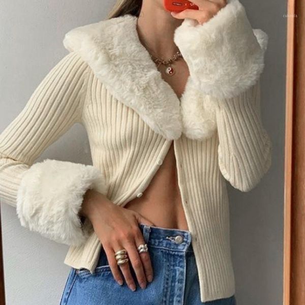 women knitted coat ladies solid fur collar buttons cardigan slim warm sweaters fashion casual outwear winter autumn clothes1, White
women knitted coat ladies solid fur collar buttons cardigan slim warm sweaters fashion casual outwear winter autumn clothes1, White
