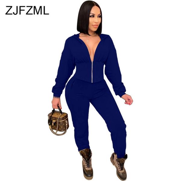 solid sportswear matching women two piece sets autumn clothes 2020 zipper up long sleeve hooded jackets and bodycon pant outfits, Gray
solid sportswear matching women two piece sets autumn clothes 2020 zipper up long sleeve hooded jackets and bodycon pant outfits, Gray