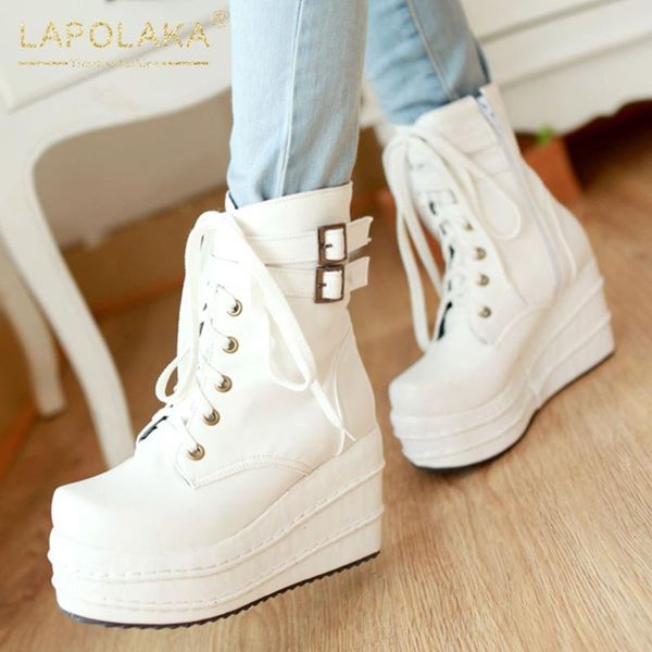 lapolaka 2020 big size 43 platform ankle boots woman shoes zip up wedge high heels concise shoes lady boots female, Black
lapolaka 2020 big size 43 platform ankle boots woman shoes zip up wedge high heels concise shoes lady boots female, Black
