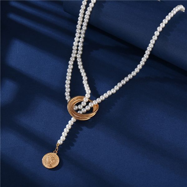 fashion imitation pearls choker necklaces for women fashion multilayer knot chain necklace pendant coin necklaces goth jewelry, Silver
fashion imitation pearls choker necklaces for women fashion multilayer knot chain necklace pendant coin necklaces goth jewelry, Silver