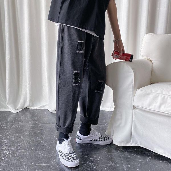 spring summer ripped jeans men's fashion washed retro casual straight jeans men streetwear loose hip hop hole denim trousers1, Blue
spring summer ripped jeans men's fashion washed retro casual straight jeans men streetwear loose hip hop hole denim trousers1, Blue