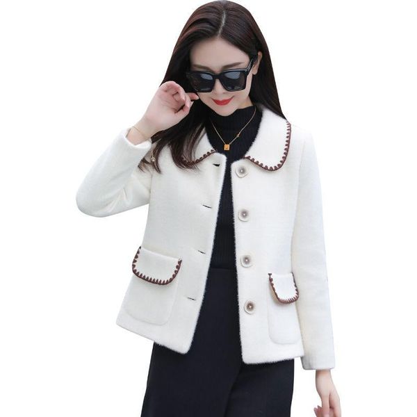 new golden mink woolen coat female fashion autumn winter short jacket women casual single-breasted elegant wool outwear r790, Black
new golden mink woolen coat female fashion autumn winter short jacket women casual single-breasted elegant wool outwear r790, Black