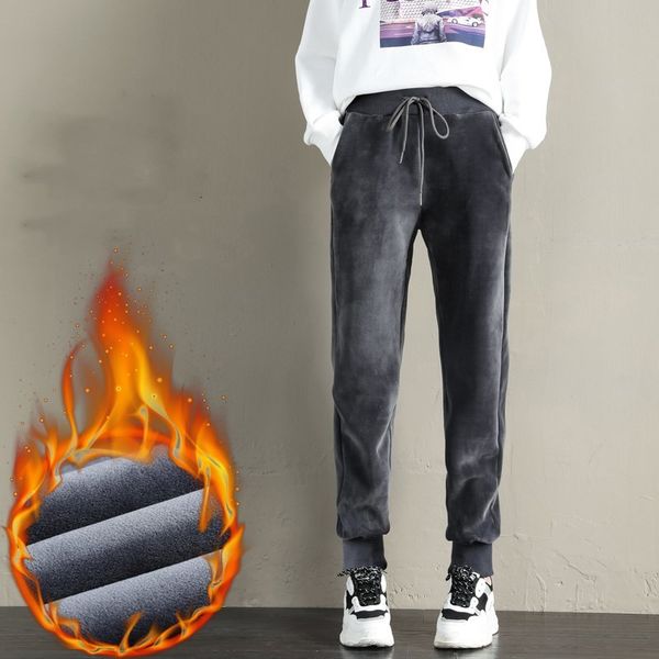 women's pants winter 2020 size plus velvet solid leisure sports harepant korean style cordon chic, Black;white
women's pants winter 2020 size plus velvet solid leisure sports harepant korean style cordon chic, Black;white