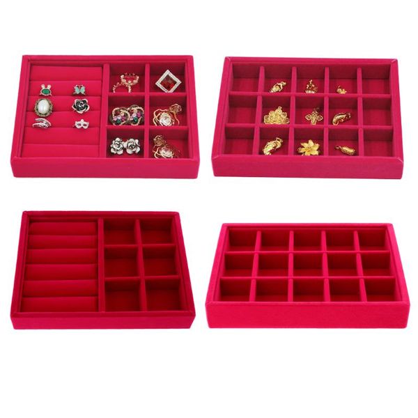 2 pcs stackable jewelry display tray organizer showcase ring earrings tray necklace jewelry case, Pink;blue
2 pcs stackable jewelry display tray organizer showcase ring earrings tray necklace jewelry case, Pink;blue