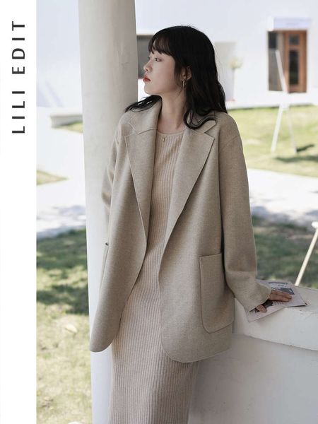 lili suit collar imitat ace cashmere wool coat women's 2020 new slim loose temperament woollen windbreaker, White;black
lili suit collar imitat ace cashmere wool coat women's 2020 new slim loose temperament woollen windbreaker, White;black
