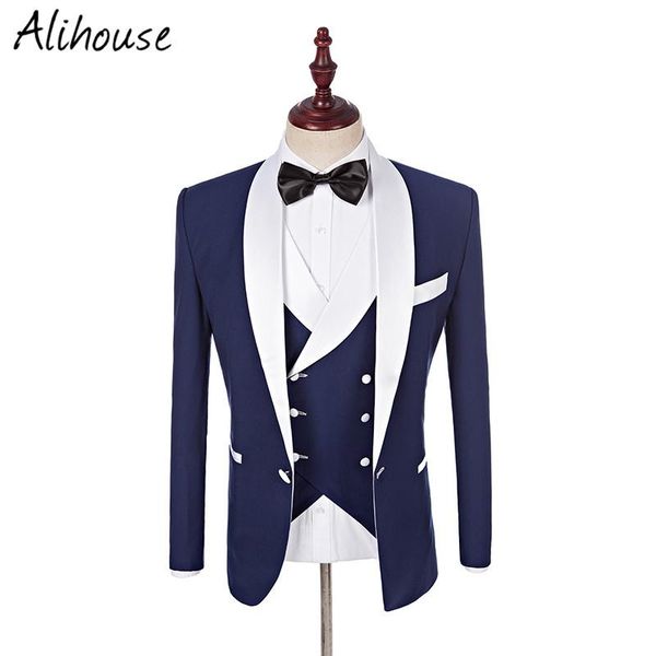 jacket+pants+vest+bow tie) blue groom tuxedos white lapel men suits with pants new classic wedding business slim fit suit, White;black
jacket+pants+vest+bow tie) blue groom tuxedos white lapel men suits with pants new classic wedding business slim fit suit, White;black