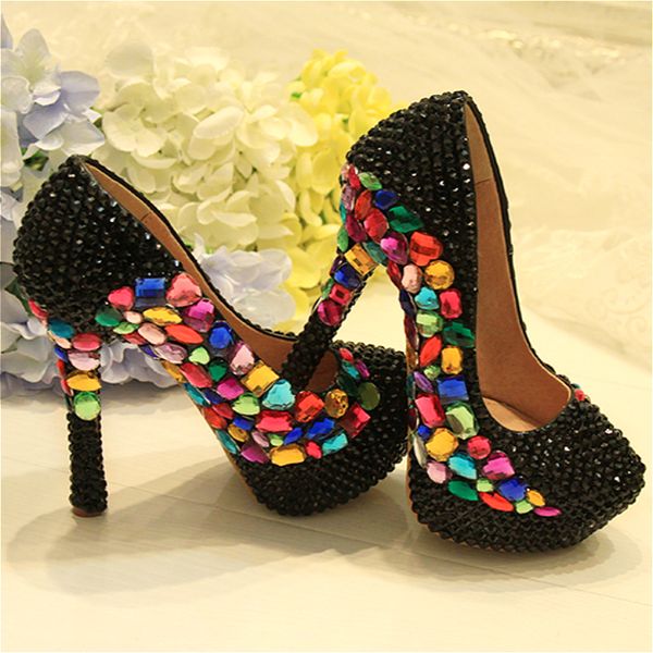 wedding women black crystal platform pumps brides high heels colorful strass party toes round women's shoes wqur
wedding women black crystal platform pumps brides high heels colorful strass party toes round women's shoes wqur