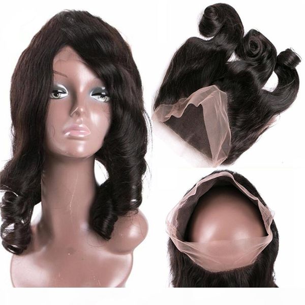 360 lace frontal with bundles pre plucked 8a peruvian body wave human hair weave 360 frontal closure hair extensions cheap, Black;brown
360 lace frontal with bundles pre plucked 8a peruvian body wave human hair weave 360 frontal closure hair extensions cheap, Black;brown