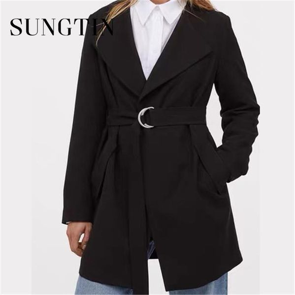 women's suits & blazers sungtin vintage classic black women office blazer ladies sashes korean oversized jacket woman business loose, White;black
women's suits & blazers sungtin vintage classic black women office blazer ladies sashes korean oversized jacket woman business loose, White;black