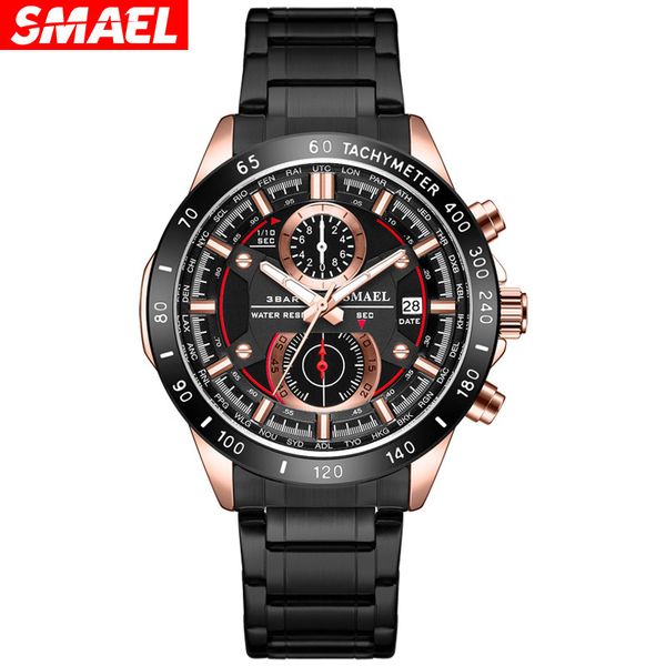 smael new steel band business waterproof watch men's fashion luminous watch calendar 6-pin quartz watch, Slivery;brown
smael new steel band business waterproof watch men's fashion luminous watch calendar 6-pin quartz watch, Slivery;brown