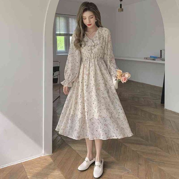woman casual dresses gentle floral chiffon 2022 autumn winter female long skirt mori super fairy french long sleeve dresses, Black;gray
woman casual dresses gentle floral chiffon 2022 autumn winter female long skirt mori super fairy french long sleeve dresses, Black;gray