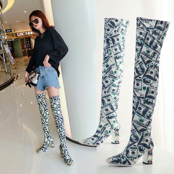 woman on-the-knee 2021 stretch cloth impression size women's shoes europe and america heel women boots wevn, Black
woman on-the-knee 2021 stretch cloth impression size women's shoes europe and america heel women boots wevn, Black
