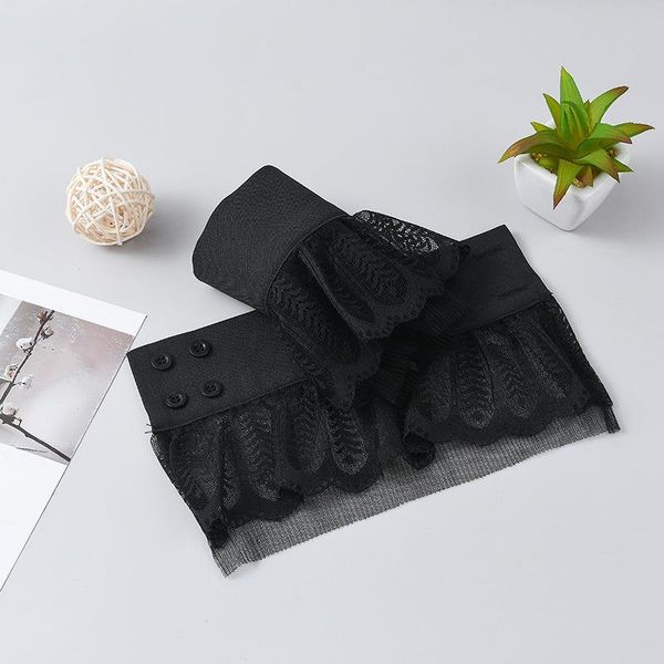 new women white fake flare sleeves lace floral pleated fake cuff black sweater blouse ruffles wrist warmer detachable cuff, Blue;gray
new women white fake flare sleeves lace floral pleated fake cuff black sweater blouse ruffles wrist warmer detachable cuff, Blue;gray