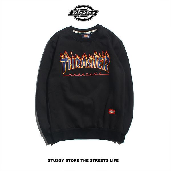 flame round neck long-sleeved men and women couples loose casual fall/winter sweater hoodies, Black
flame round neck long-sleeved men and women couples loose casual fall/winter sweater hoodies, Black