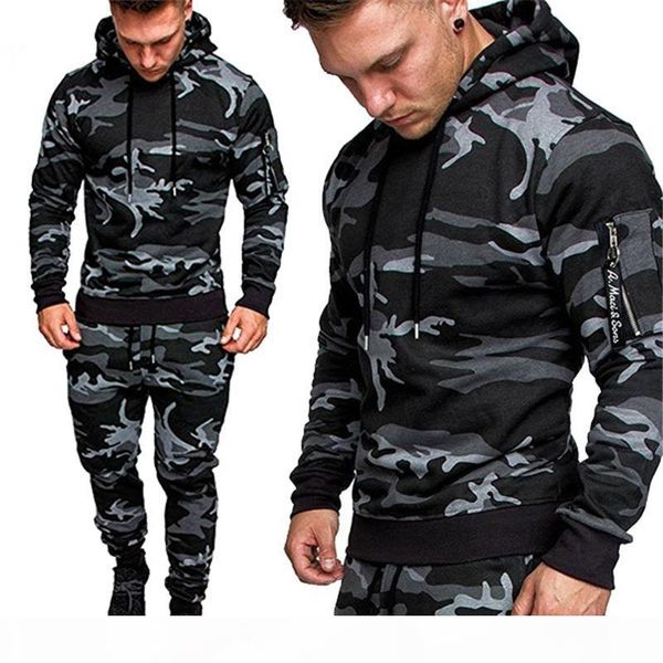 casual joggers mens tracksuits 2 pieces sets autumn hooded+pants camouflage suit gym zipper sportswear sweat suits men's clothes, Gray
casual joggers mens tracksuits 2 pieces sets autumn hooded+pants camouflage suit gym zipper sportswear sweat suits men's clothes, Gray
