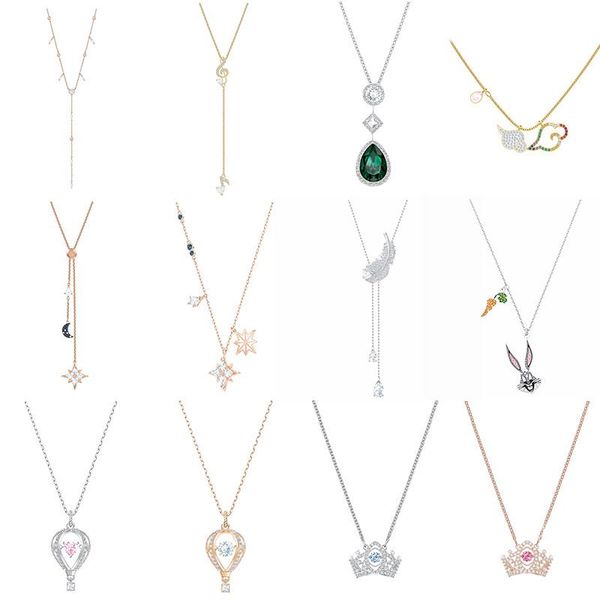 chains quality swa original crystal emerald carrot cloud feather balloon suitable for women to party silver necklace 925
chains quality swa original crystal emerald carrot cloud feather balloon suitable for women to party silver necklace 925