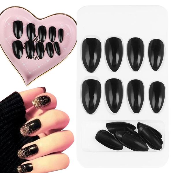 false nails 24pcs artificial nail tips glossy black stiletto full cover natural french fake art tool with glue, Red;gold
false nails 24pcs artificial nail tips glossy black stiletto full cover natural french fake art tool with glue, Red;gold