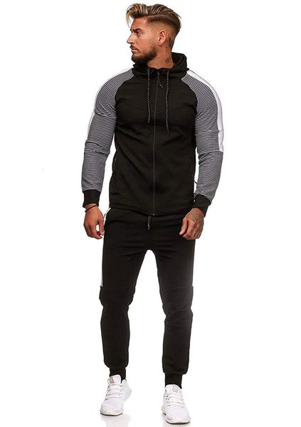 2021 new autumn winter sweat suit set men gym sportsuit slim casual streetwear male piece long sleeve hoodie jacket tracksuit tmwm, Black 
2021 new autumn winter sweat suit set men gym sportsuit slim casual streetwear male piece long sleeve hoodie jacket tracksuit tmwm, Black