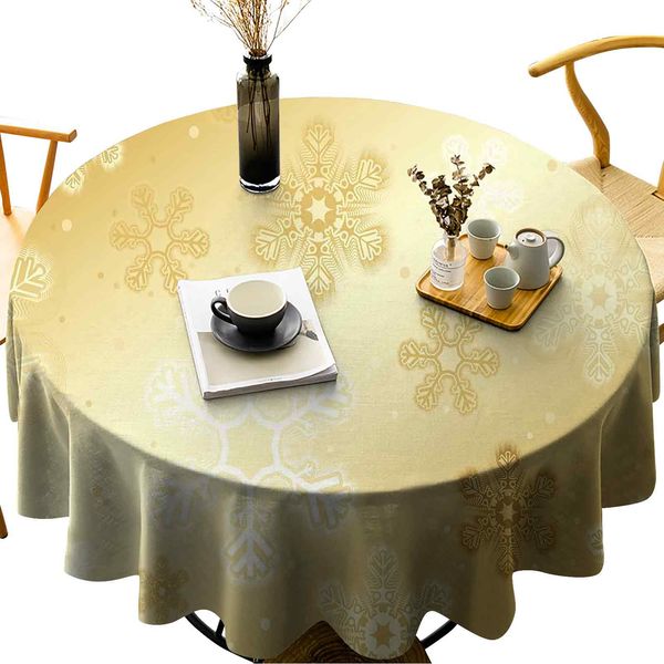 waterproof round tablecloths snowflakes pattern on gold color background noel holiday yule winter themed artsy image
waterproof round tablecloths snowflakes pattern on gold color background noel holiday yule winter themed artsy image