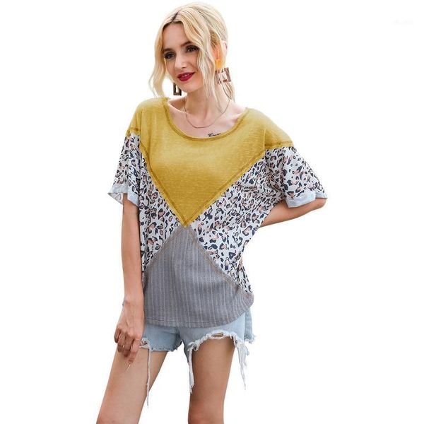 summer women's t-shirts 2020 casual basic t shirt femme short sleeve patchwork print tee for women ropa mujer leopard d301, White
summer women's t-shirts 2020 casual basic t shirt femme short sleeve patchwork print tee for women ropa mujer leopard d301, White