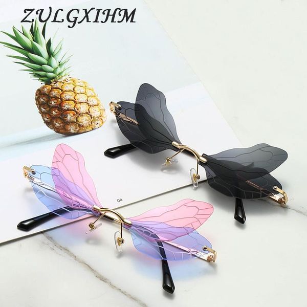 sunglasses fashion rimless women vintage dragonfly steampunk men frameless gradient clear lens glasses shades oculos, White;black
sunglasses fashion rimless women vintage dragonfly steampunk men frameless gradient clear lens glasses shades oculos, White;black