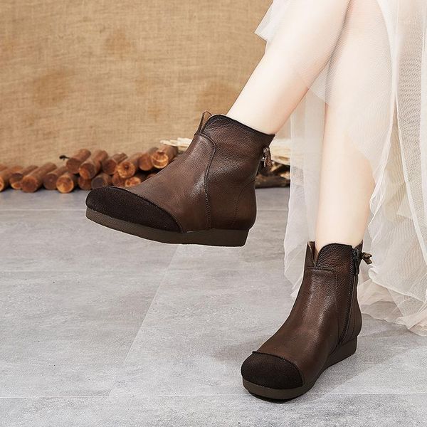 johnature platform boots round toe zip women shoes genuine leather 2019 new winter flat with sewing leisure ankle boots1, Black
johnature platform boots round toe zip women shoes genuine leather 2019 new winter flat with sewing leisure ankle boots1, Black