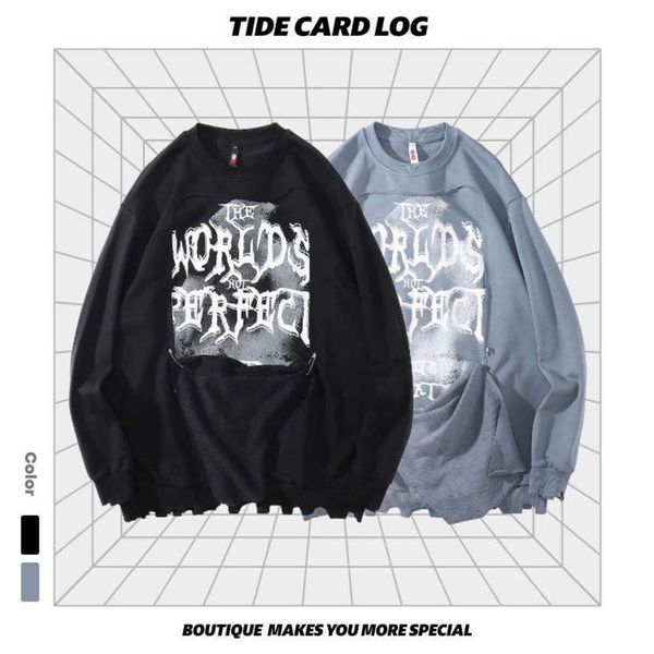 autumn and winter guochao new high street hip hop fake two pieces of cut loose long sleeve sweater with letter printing design, Black
autumn and winter guochao new high street hip hop fake two pieces of cut loose long sleeve sweater with letter printing design, Black