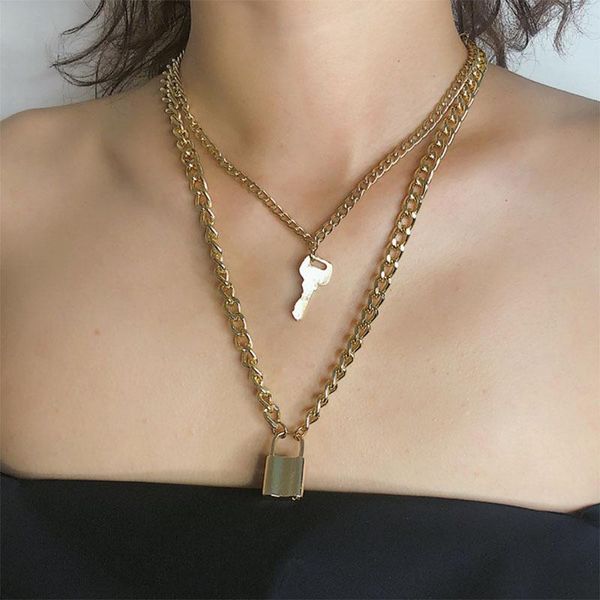 wanglufei rock miami curb link chain necklace for women layered steampunk hiphop padlock key chain necklace women couple jewelry, Silver
wanglufei rock miami curb link chain necklace for women layered steampunk hiphop padlock key chain necklace women couple jewelry, Silver