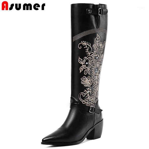 asumer 2020 big size 46 knee high boots women embroider pointed toe high heels dress shoes autumn winter western boots female1, Black
asumer 2020 big size 46 knee high boots women embroider pointed toe high heels dress shoes autumn winter western boots female1, Black