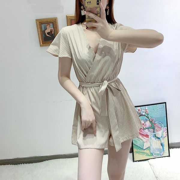 seebeautiful new fashion 2020 spring summer simple striped v-neck short sleeve bandage jumpsuit jumpsuit playsuits female w6471, Black;white
seebeautiful new fashion 2020 spring summer simple striped v-neck short sleeve bandage jumpsuit jumpsuit playsuits female w6471, Black;white