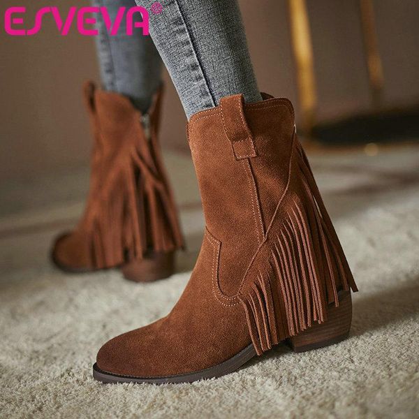 esveva 2021 zipper suede+pu ankle boots autumn winter pointed toe ladies fashion square high heel women shoes size 34-42, Black
esveva 2021 zipper suede+pu ankle boots autumn winter pointed toe ladies fashion square high heel women shoes size 34-42, Black
