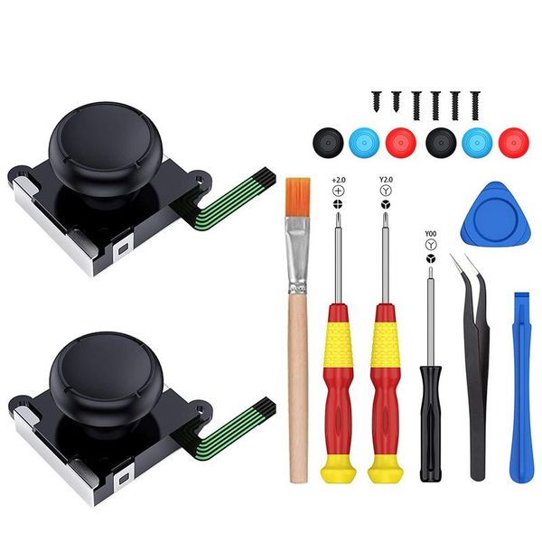 2-pack 3d joycon joystick replacement,ablewe analog thumb stick joy con repair kit for switch, include tri-wing, cross
2-pack 3d joycon joystick replacement,ablewe analog thumb stick joy con repair kit for switch, include tri-wing, cross