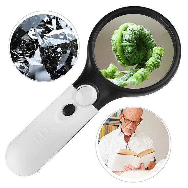 3 lights high magnifier 3/45 times handheld appreciation magnifying mirror antique jewelry identification magnifying glass vtky2057
3 lights high magnifier 3/45 times handheld appreciation magnifying mirror antique jewelry identification magnifying glass vtky2057