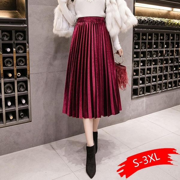 autumn winter velvet skirt high waisted skinny large swing long pleated skirt metallic colors plus size 3xl midi saia long1, Black
autumn winter velvet skirt high waisted skinny large swing long pleated skirt metallic colors plus size 3xl midi saia long1, Black