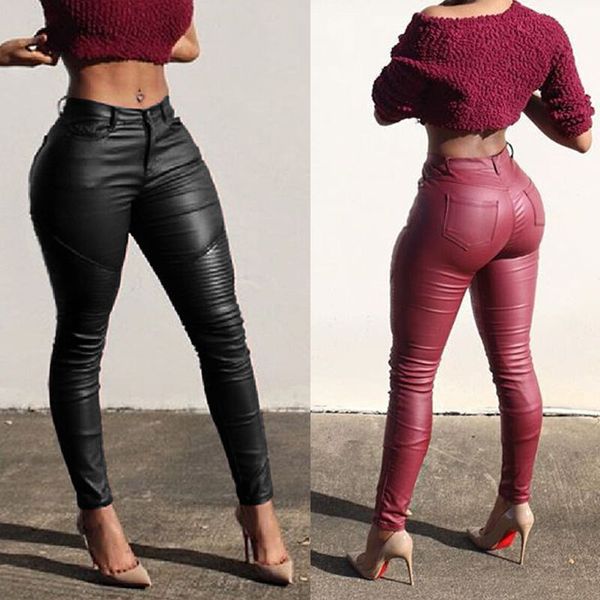 women ladies leather skinny mid waist leggings stretchy pencil pants solid pu leather long pant trousers 2020 new, Black;white
women ladies leather skinny mid waist leggings stretchy pencil pants solid pu leather long pant trousers 2020 new, Black;white