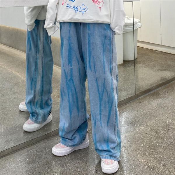 2020 autumn winter streetwear hip-hop punk tie-dye loose casual straight-leg jeans for men women wide leg pants high waist jeans, Blue
2020 autumn winter streetwear hip-hop punk tie-dye loose casual straight-leg jeans for men women wide leg pants high waist jeans, Blue