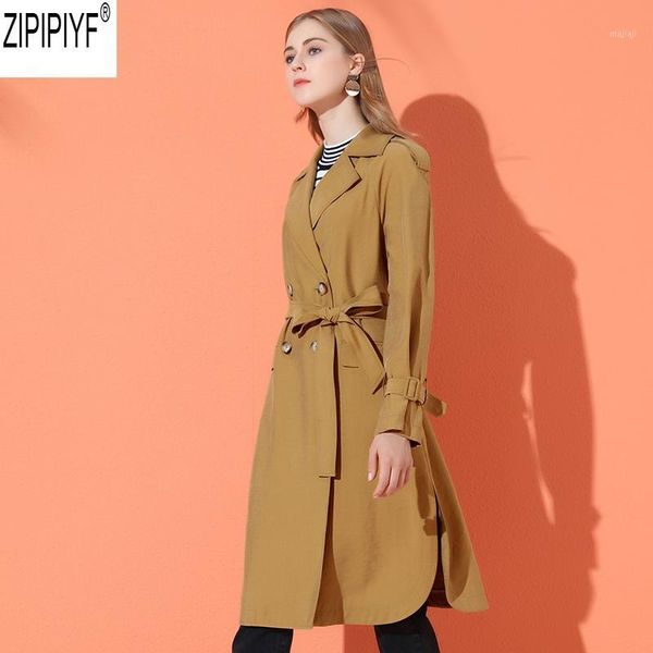 women's trench coats autumn adjustable waist mid-long coat women 2021 fashion turn down collar long sleeve solid windbreaker female c21, Tan;black
women's trench coats autumn adjustable waist mid-long coat women 2021 fashion turn down collar long sleeve solid windbreaker female c21, Tan;black