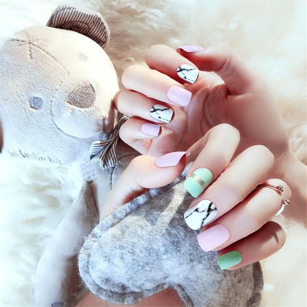 false nails 24pcs cute marble pattern multi-color fake nail patch 3d charm diy art jewelry decoration accessories, Red;gold
false nails 24pcs cute marble pattern multi-color fake nail patch 3d charm diy art jewelry decoration accessories, Red;gold