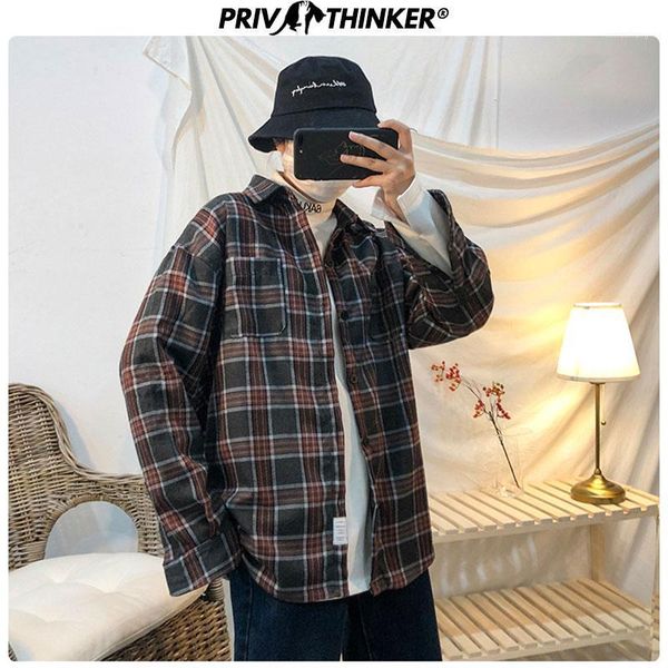 men's casual shirts 2021 men plaid turn down collar mens single breasted korean male autumn fashion clothes 1, White;black
men's casual shirts 2021 men plaid turn down collar mens single breasted korean male autumn fashion clothes 1, White;black