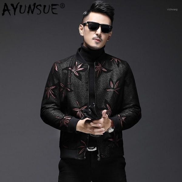 men's leather & faux ayunsue men's real jacket men autumn sheepskin coat short slim motorcycle bomber genuine jackets l18-48001, Black
men's leather & faux ayunsue men's real jacket men autumn sheepskin coat short slim motorcycle bomber genuine jackets l18-48001, Black